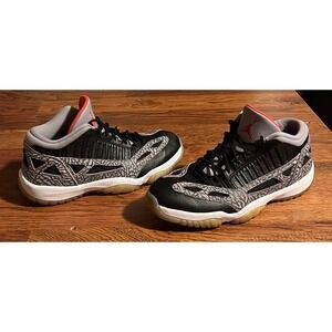 Jordan 11 Retro Low IE Black Cement Sneakers Mens 11.5 Grey Elephant
